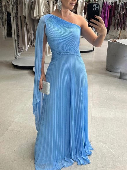 Dalila Schulterfreies Plissiertes Maxi Dress