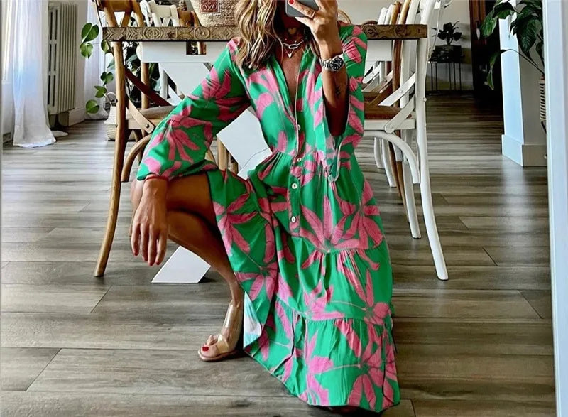 Everlen Boho-Blumen-Midi Dress
