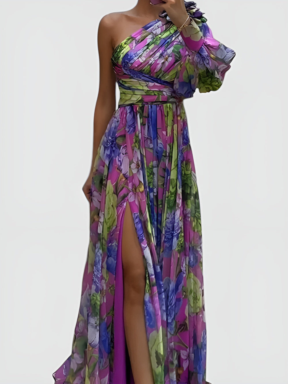 Lilac One-Shoulder Dress