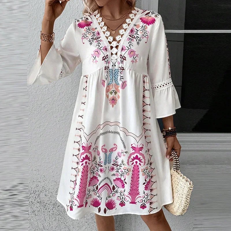 Aurora V-Neck A-Line Beach Dress