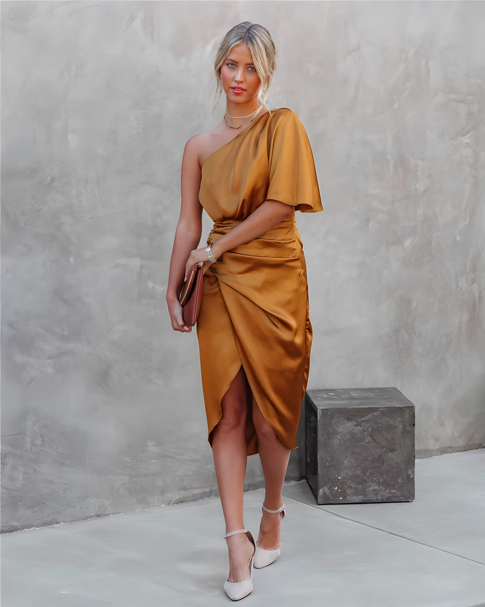 Gabriela Refined Stretch Midi Dress for Festive Occasions