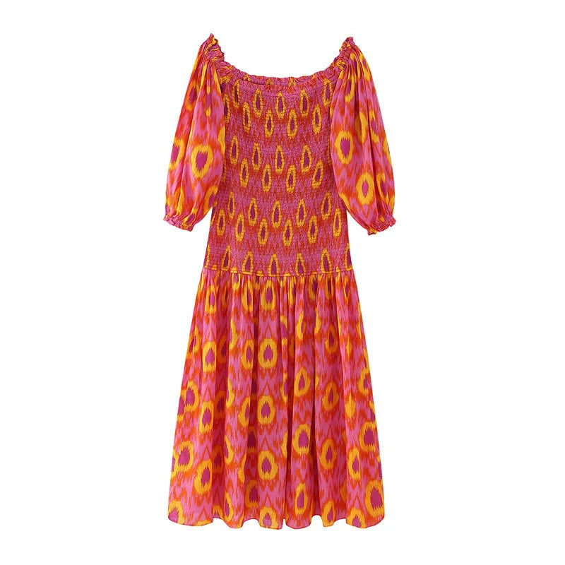 Aurelia Lantern Sleeve Beach Dress