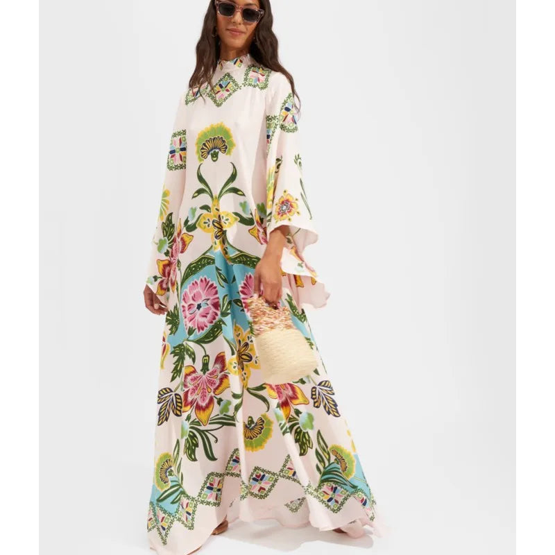 Sculpted Elegance Floral Maxi Dress