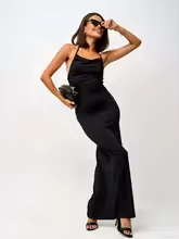 Bella Spaghetti Strap Open Back Dress