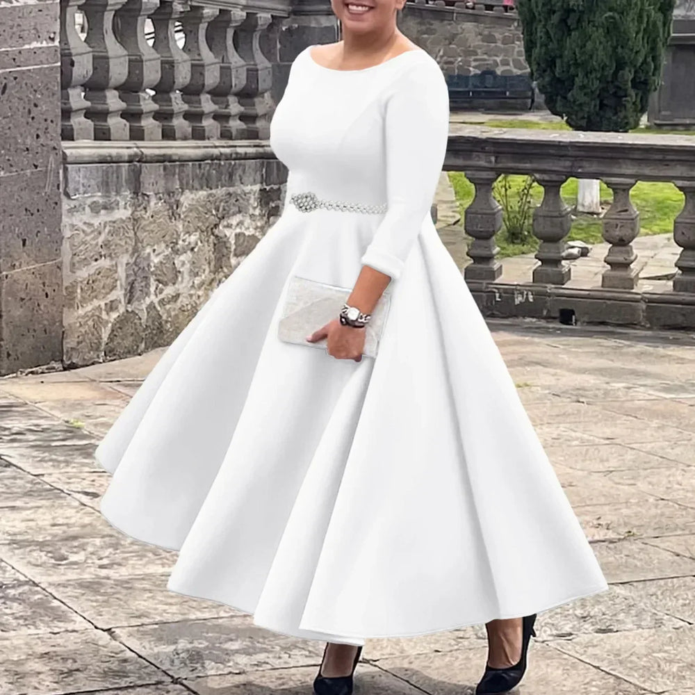 Alessia Pleated A-Line Maxi Dress With Belt