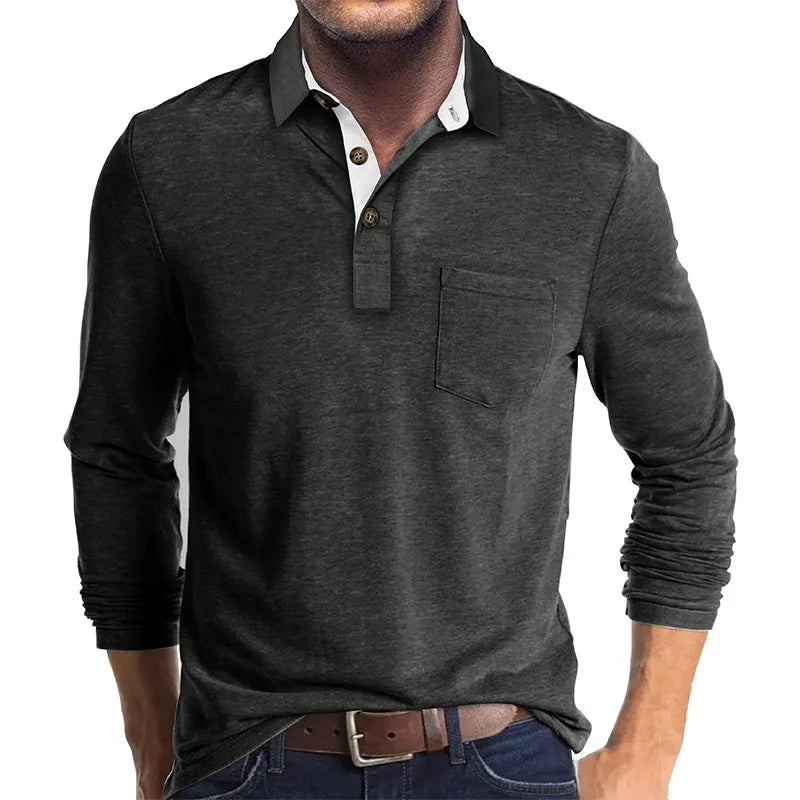 Diedrich Classic Monochrome Long Sleeve Dress Shirt