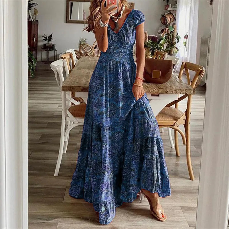 Florence Boho Smocked Maxi Dress