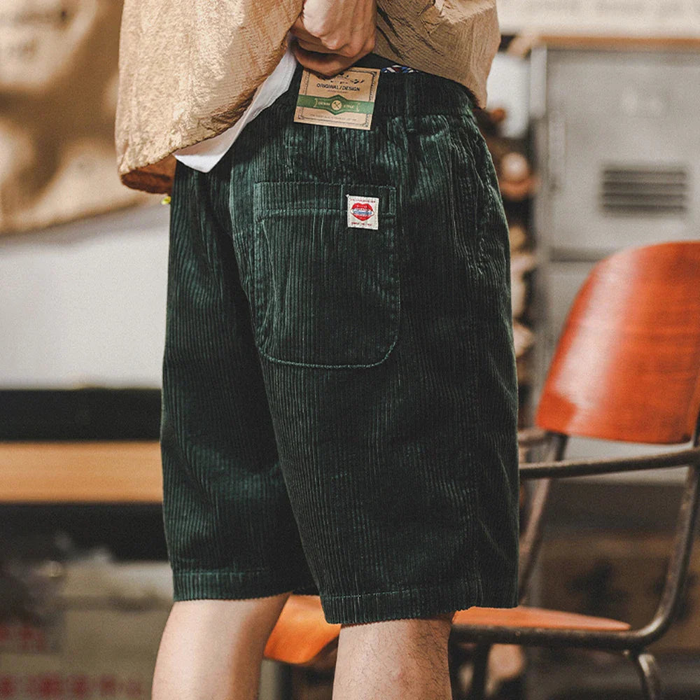 Halsten Loose-Fit Corduroy Stretch Casual Summer Shorts