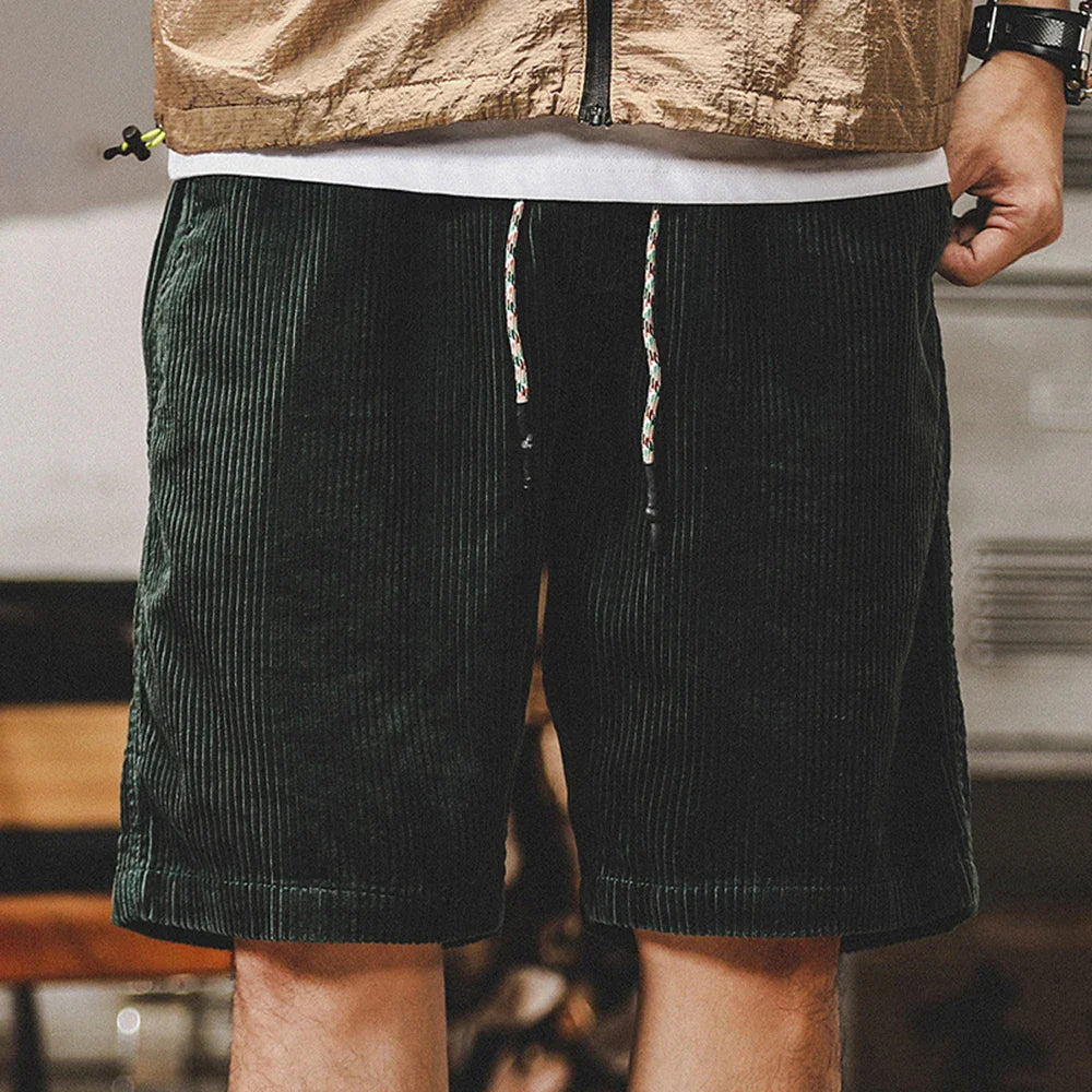 Halsten Loose-Fit Corduroy Stretch Casual Summer Shorts