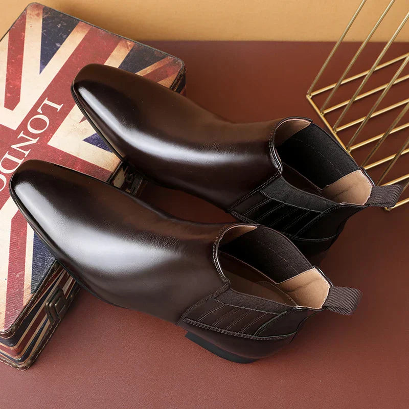 Ellison Faux Leather Cushioned Rubber Sole Ankle Boots