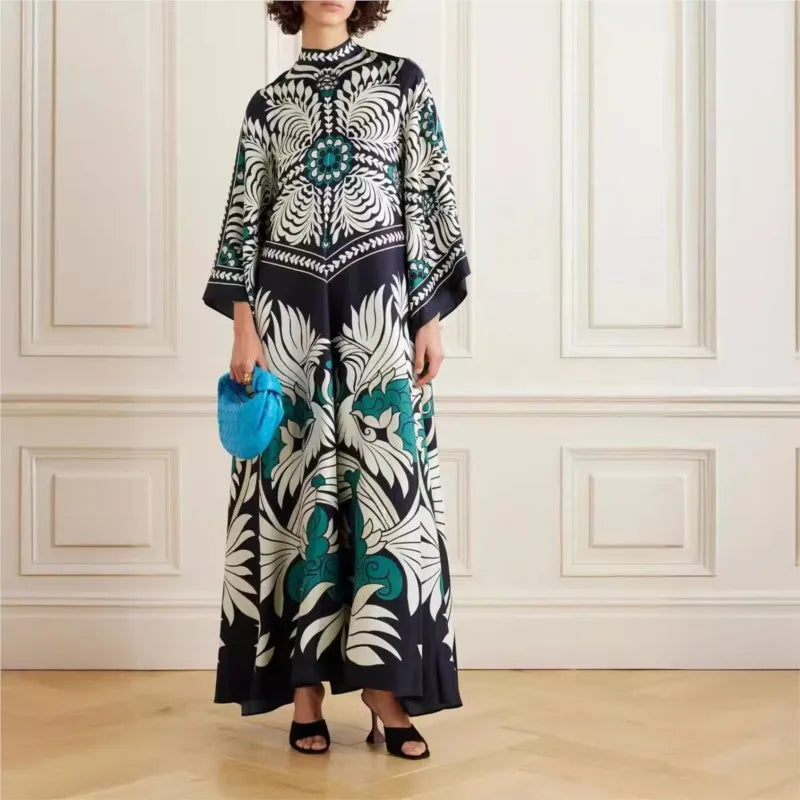 Sculpted Elegance Floral Maxi Dress