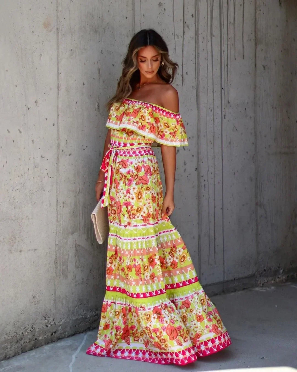Amara Beautiful Off-Shoulder Maxi Dress Collection