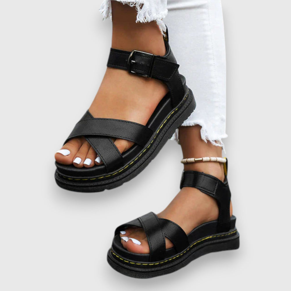 Elna Comfort Strappy Open-Toe Adjustable-Strap Sandals