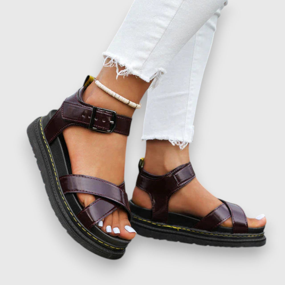 Elna Comfort Strappy Open-Toe Adjustable-Strap Sandals