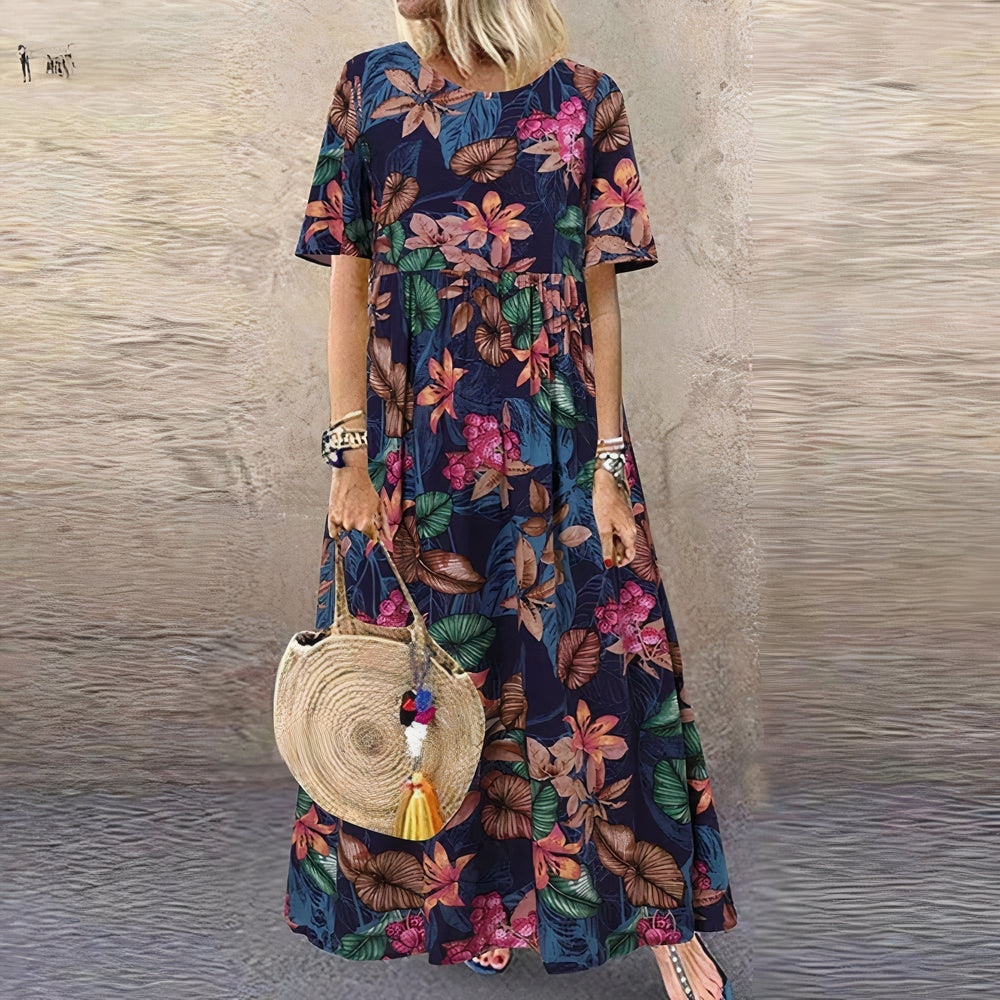 Flora Vivid Floral Maxi Dress for Effortless Elegance