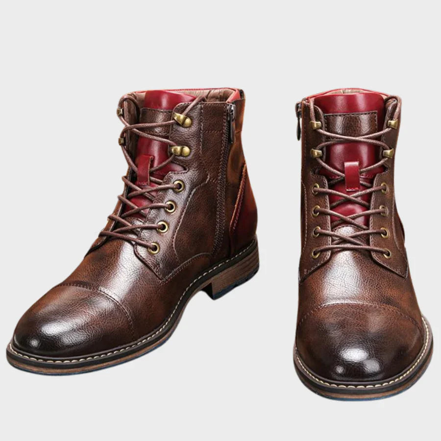 Ravanelli Premium Buffalo Faux Leather High-Top Boots