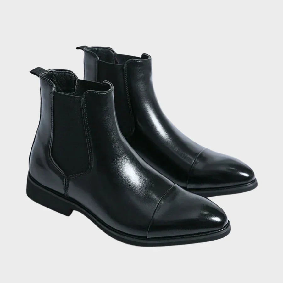 Tiberio Faux Leather Elastic Side Ankle Chelsea Boots