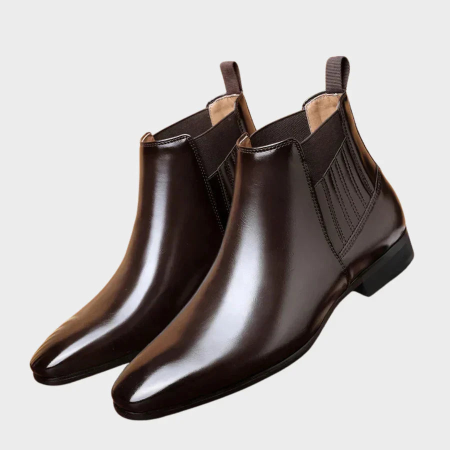 Ellison Faux Leather Cushioned Rubber Sole Ankle Boots