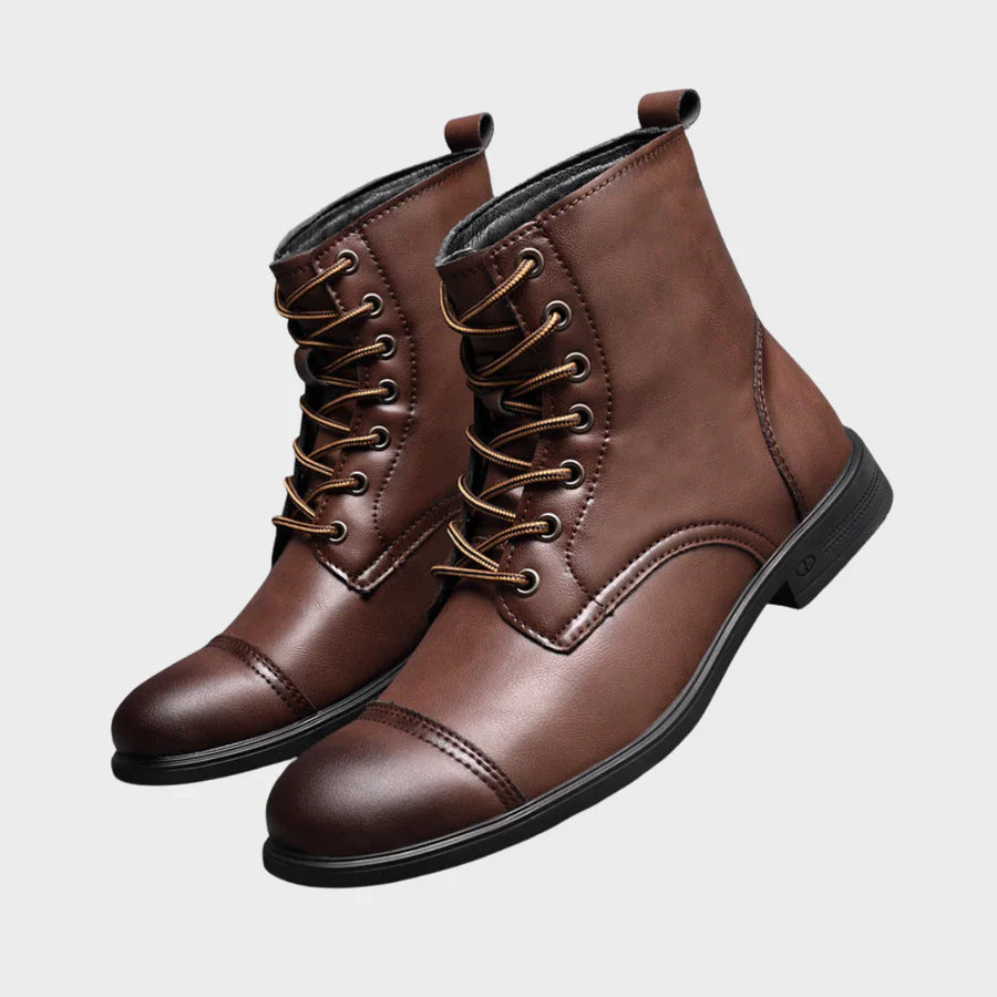 Mateo Faux Leather Cushioned Rubber Sole Ankle Boots