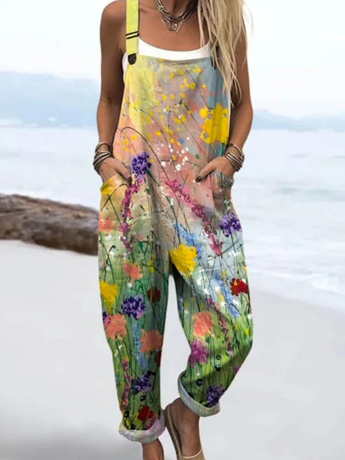 Dasi Vintage Floral Cotton Jumpsuit