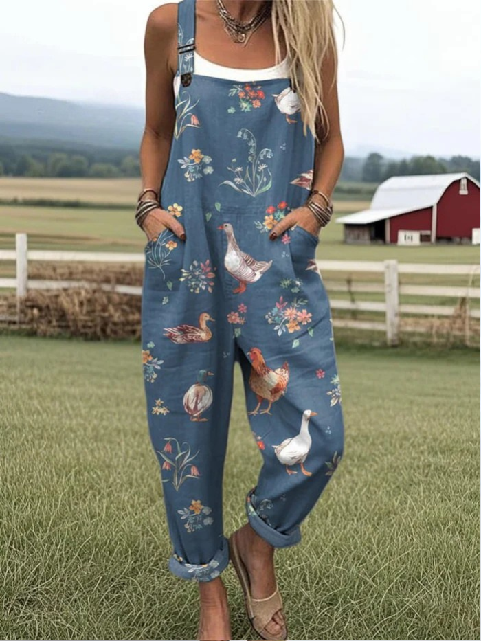 Chelsea Vintage Floral Cotton Jumpsuit