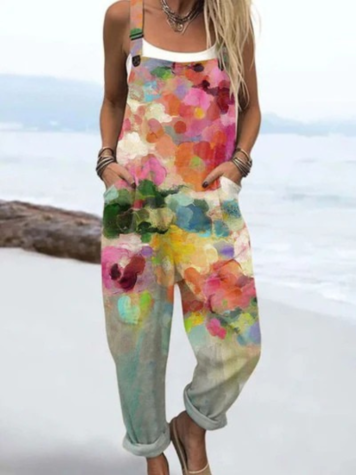 Beatrice Vintage Floral Cotton Jumpsuit