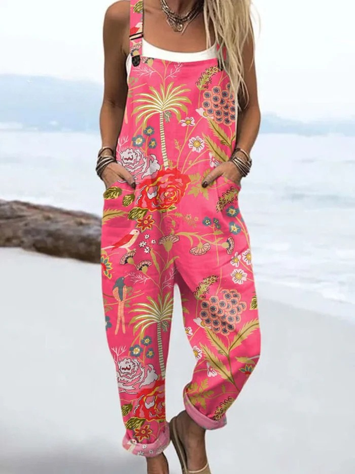 Valery Vintage Floral Cotton Jumpsuit