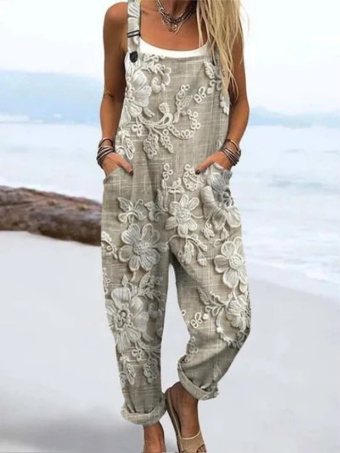 Davi Vintage Floral Cotton Jumpsuit