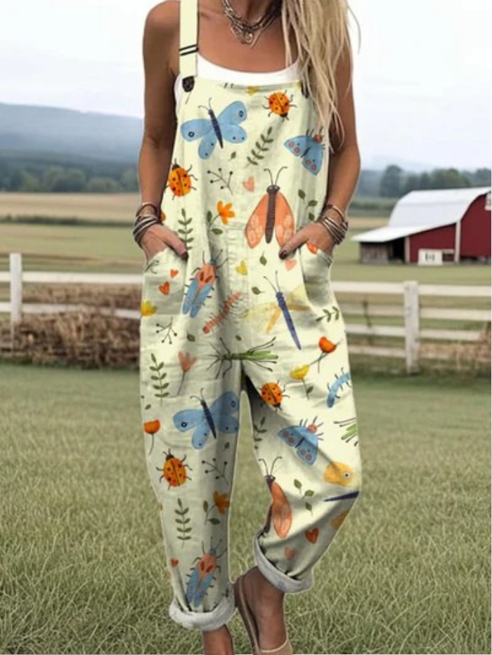 Victoria Vintage Floral Cotton Jumpsuit