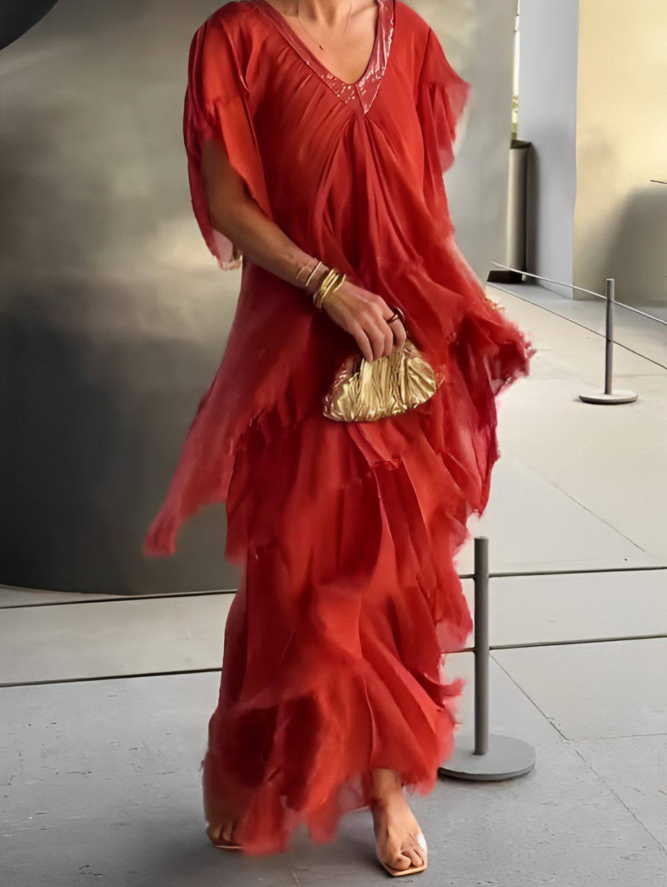 Summer Elegant V-Neck Maxi Dress