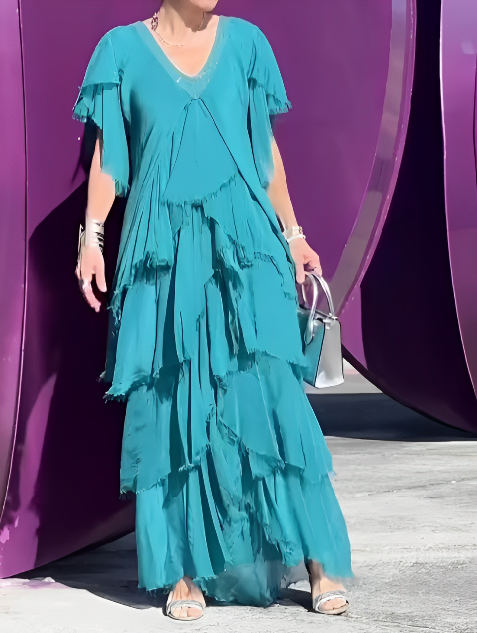 Summer Elegant V-Neck Maxi Dress