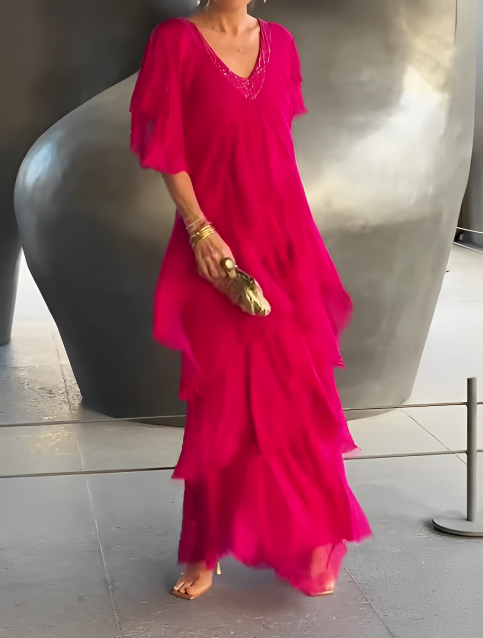 Summer Elegant V-Neck Maxi Dress