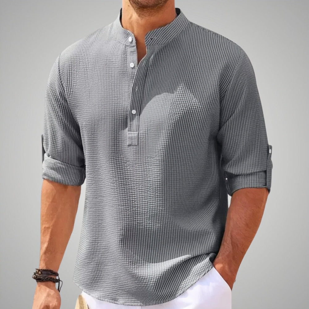 Viktor Breathable Cotton 3/4-Sleeve Shirt for Summer