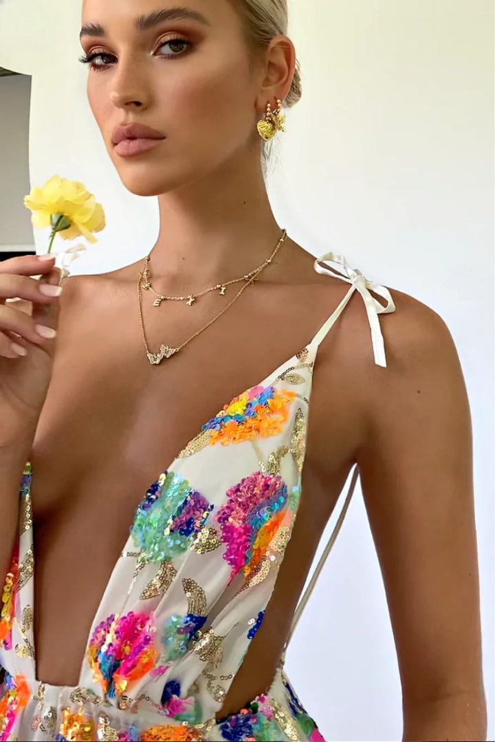 Zephyr Backless Sequin Mini Dress