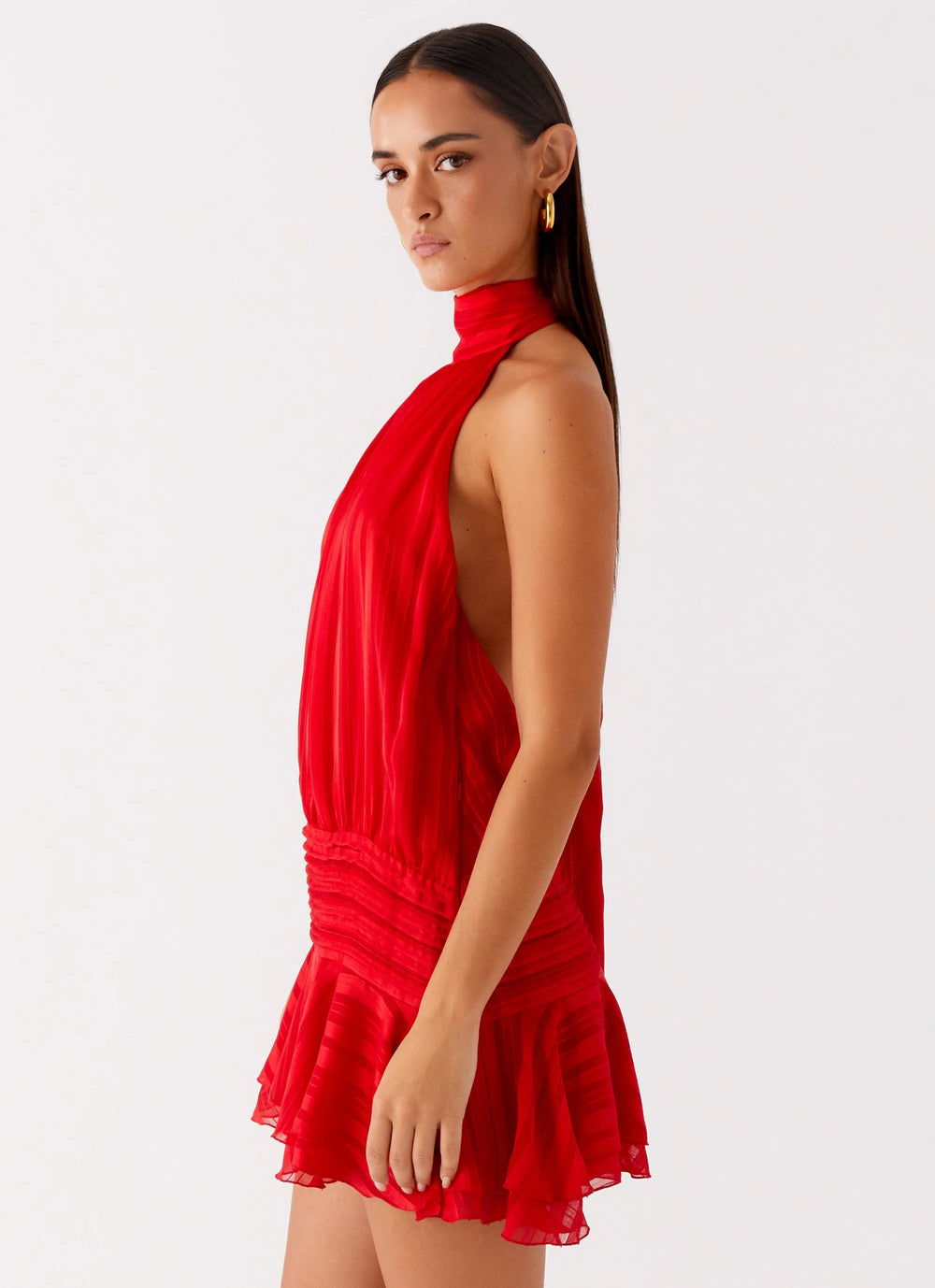 Serenella Beaded Chiffon Mini Dress