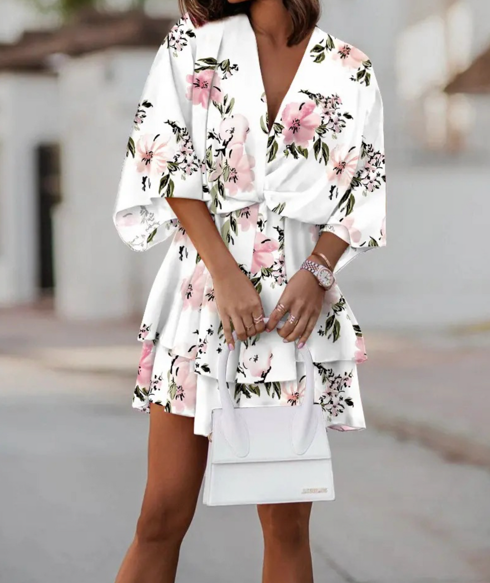 Valeria Boho Floral Mini Dress