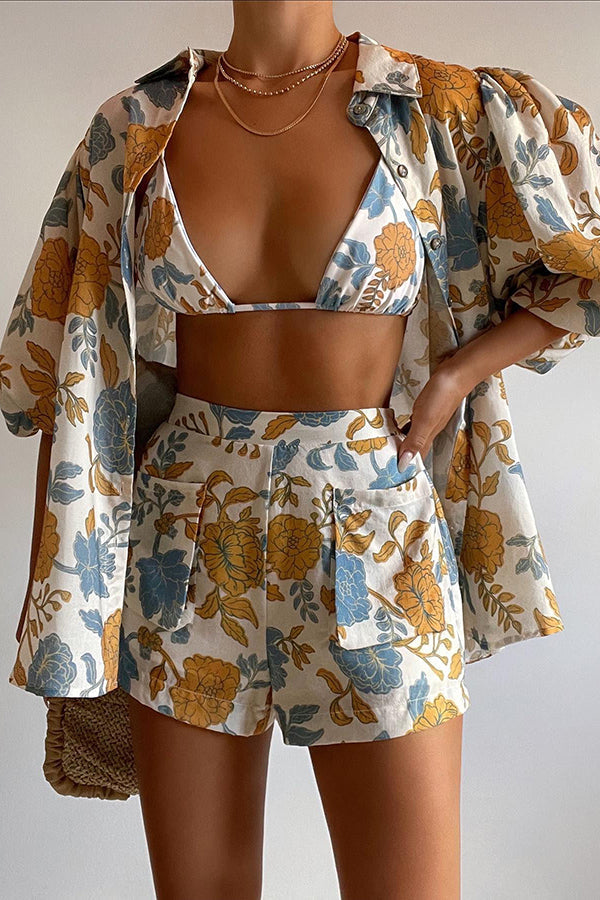 Hawaii Floral Beach Set with Shorts