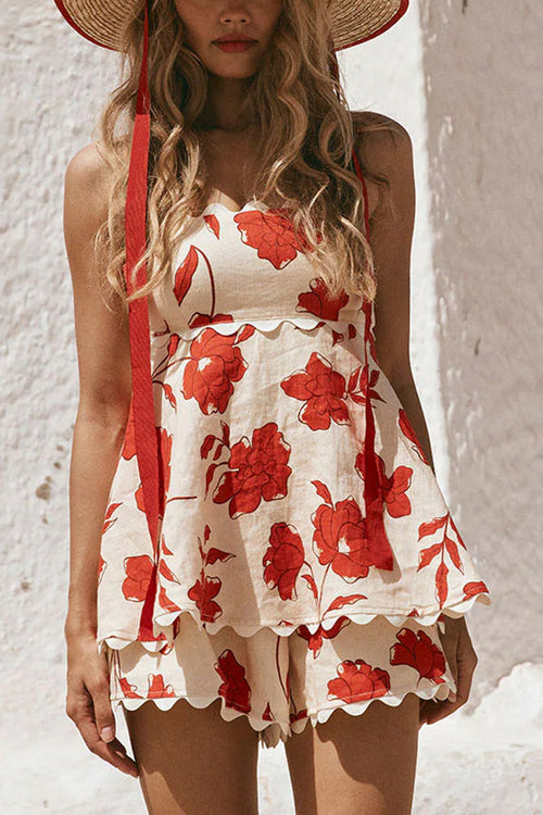 Rosella Floral Ruffle Top & Shorts Set