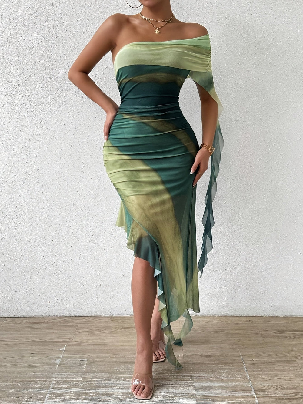 Sophia Off-Shoulder Asymmetrical Dress