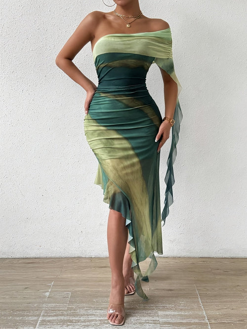 Sophia Off-Shoulder Asymmetrical Dress