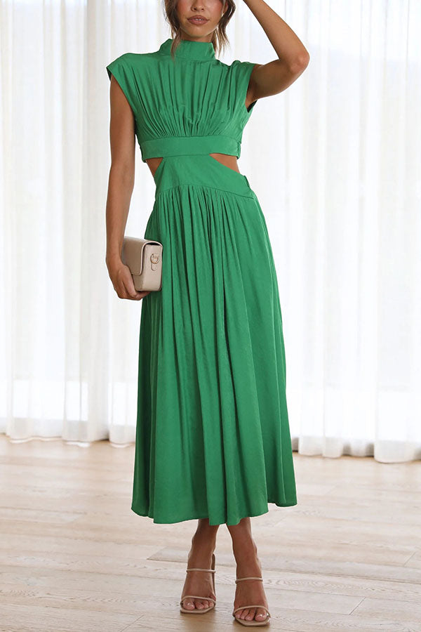 Quincy Cutout Midi Dress with Side Pockets for Summer