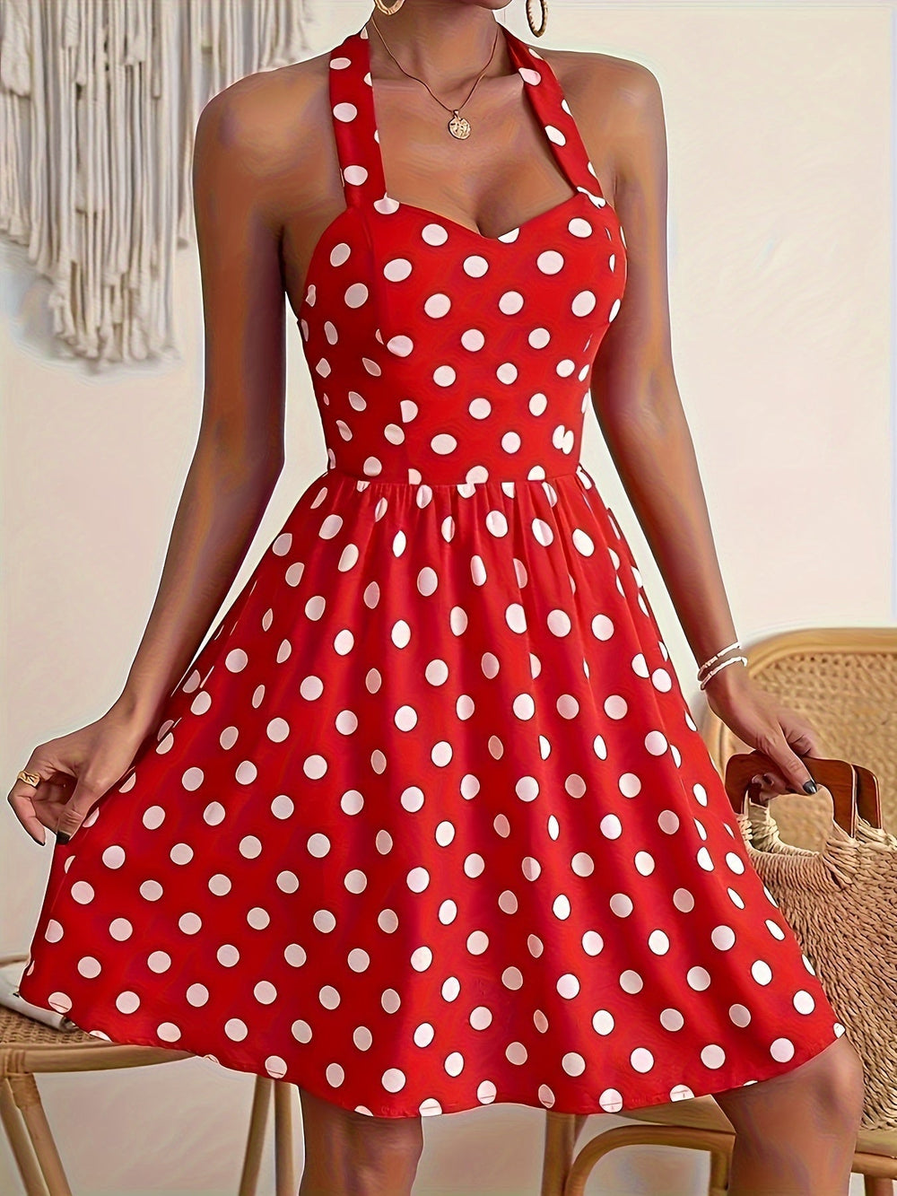 Dotty Polka Dot Halter Dress