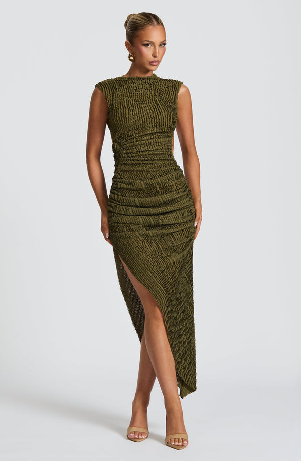 Saraya Asymmetric Midi Dress