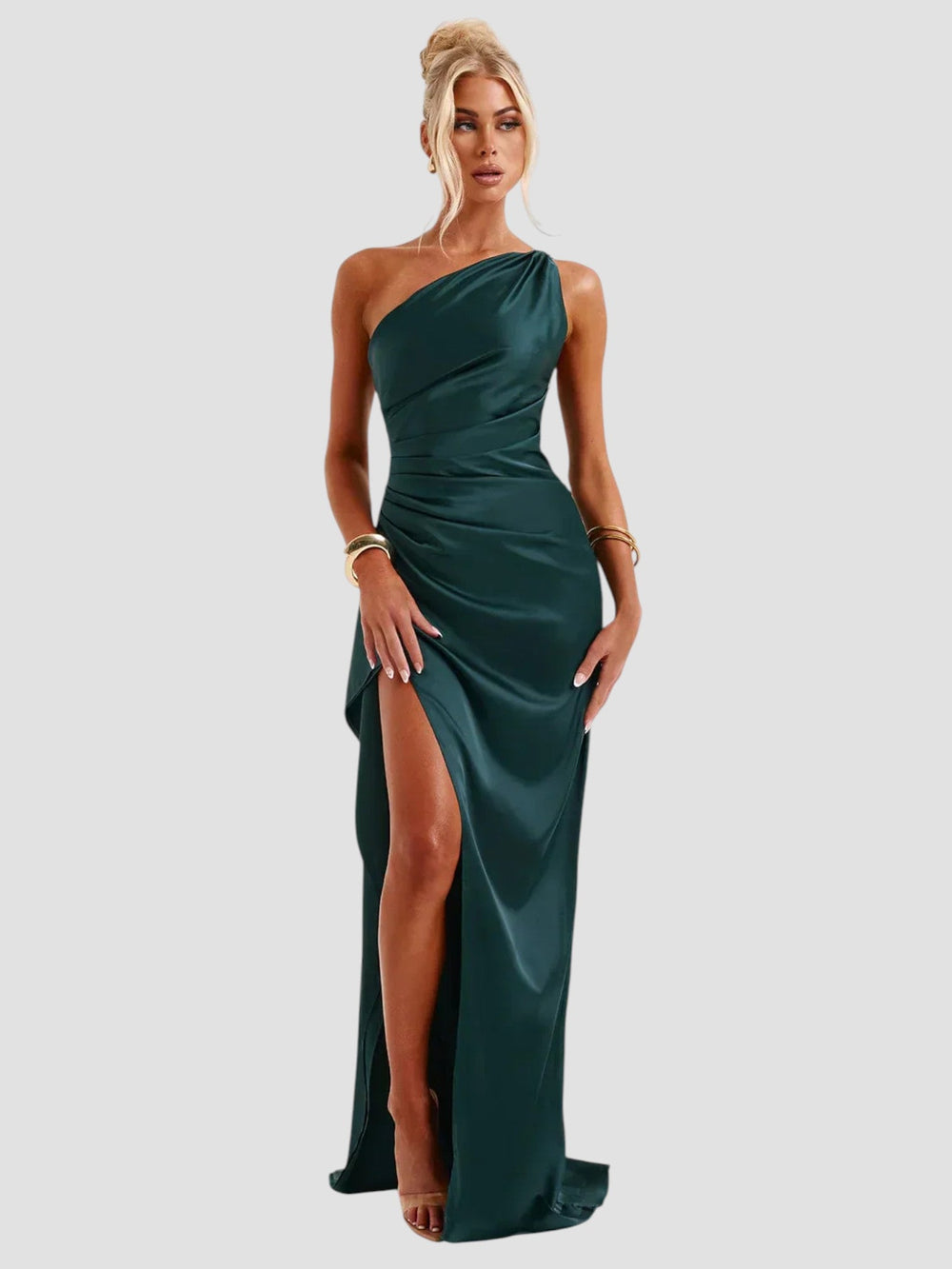 Sueli Satin Pleated Dress