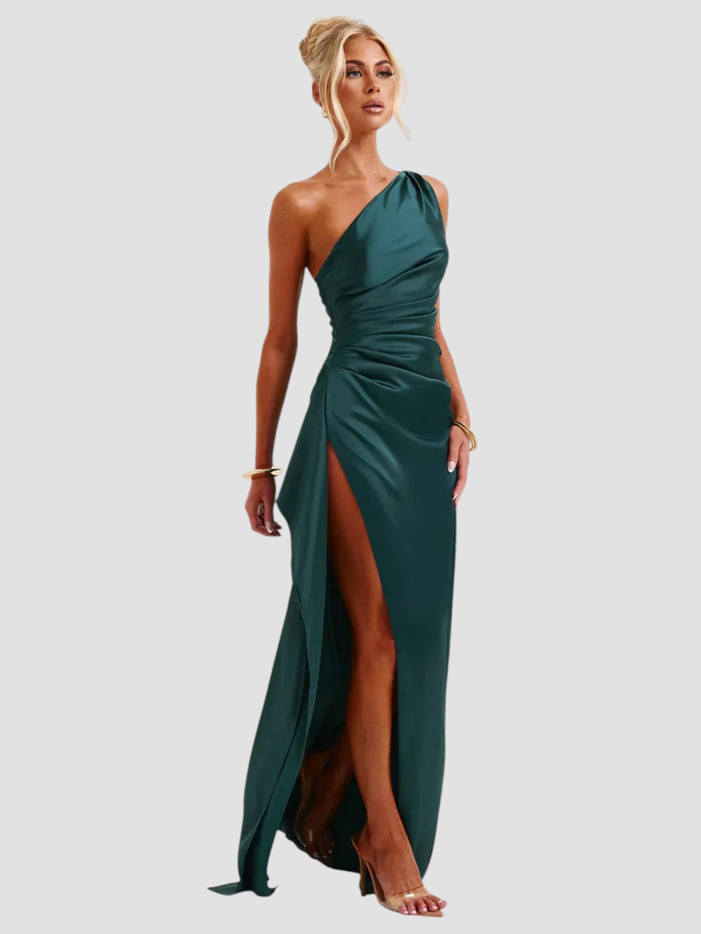 Sueli Satin Pleated Dress