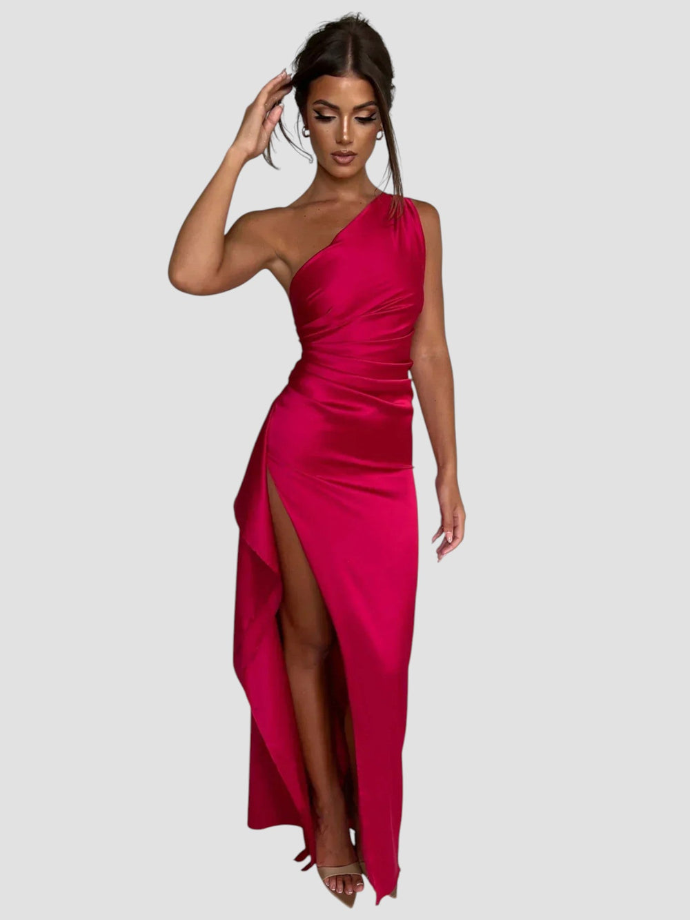 Sueli Satin Pleated Dress