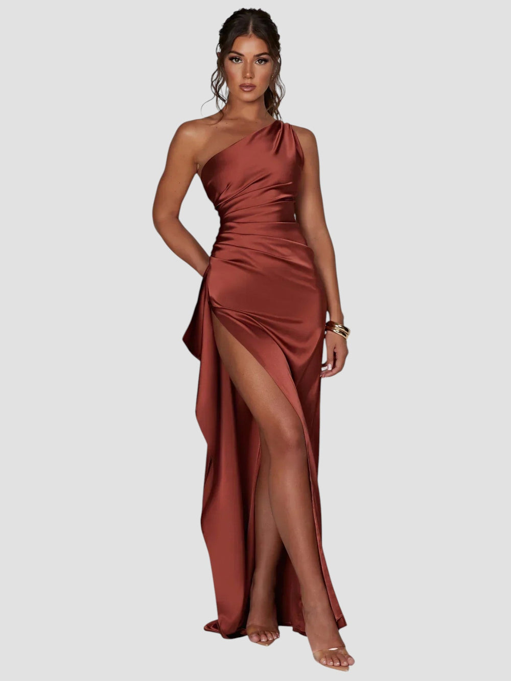 Sueli Satin Pleated Dress