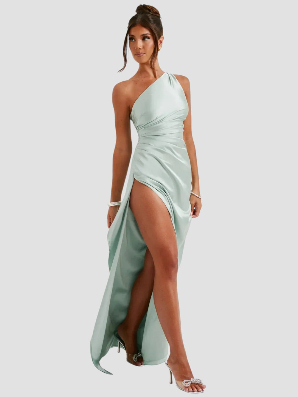 Sueli Satin Pleated Dress