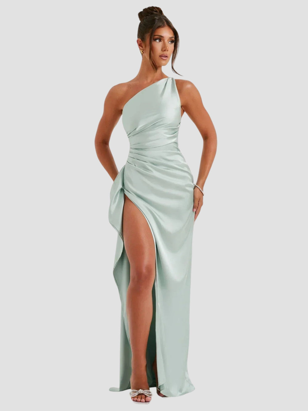 Sueli Satin Pleated Dress