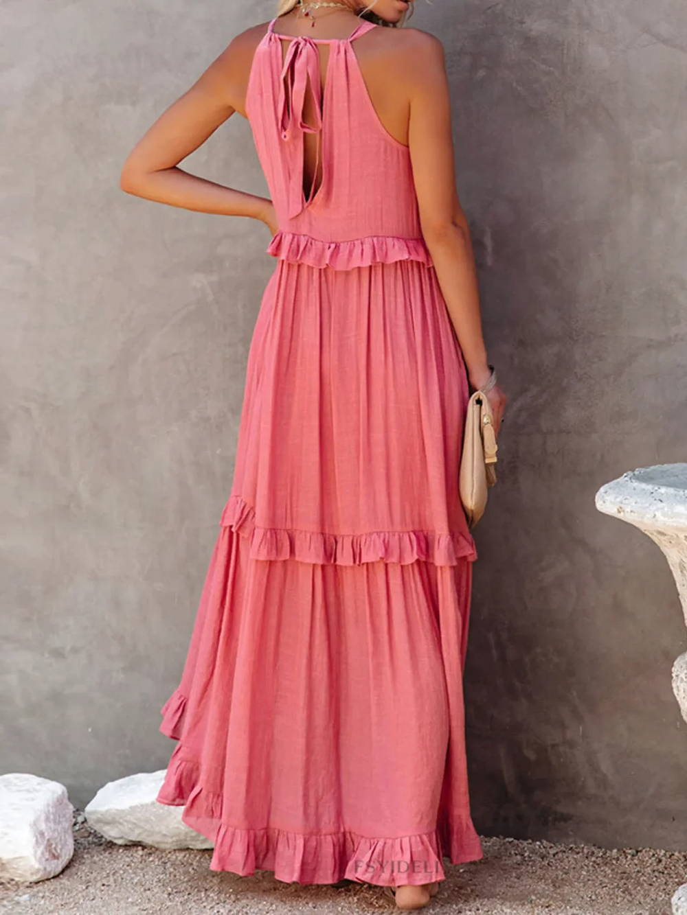 Vesa Ruffled Flowing Dress